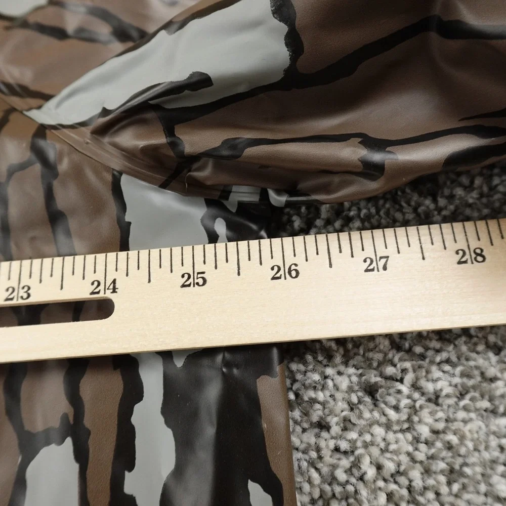 VTG Trebark Camo Jacket Mens M Vinyl Hood  Windbreaker Rain Coat Hunting 80s 90s